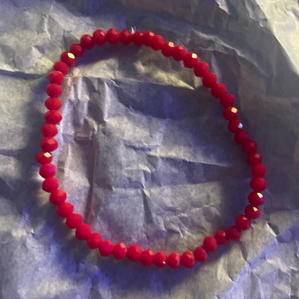 Handcrafted Red Beaded Bracelet